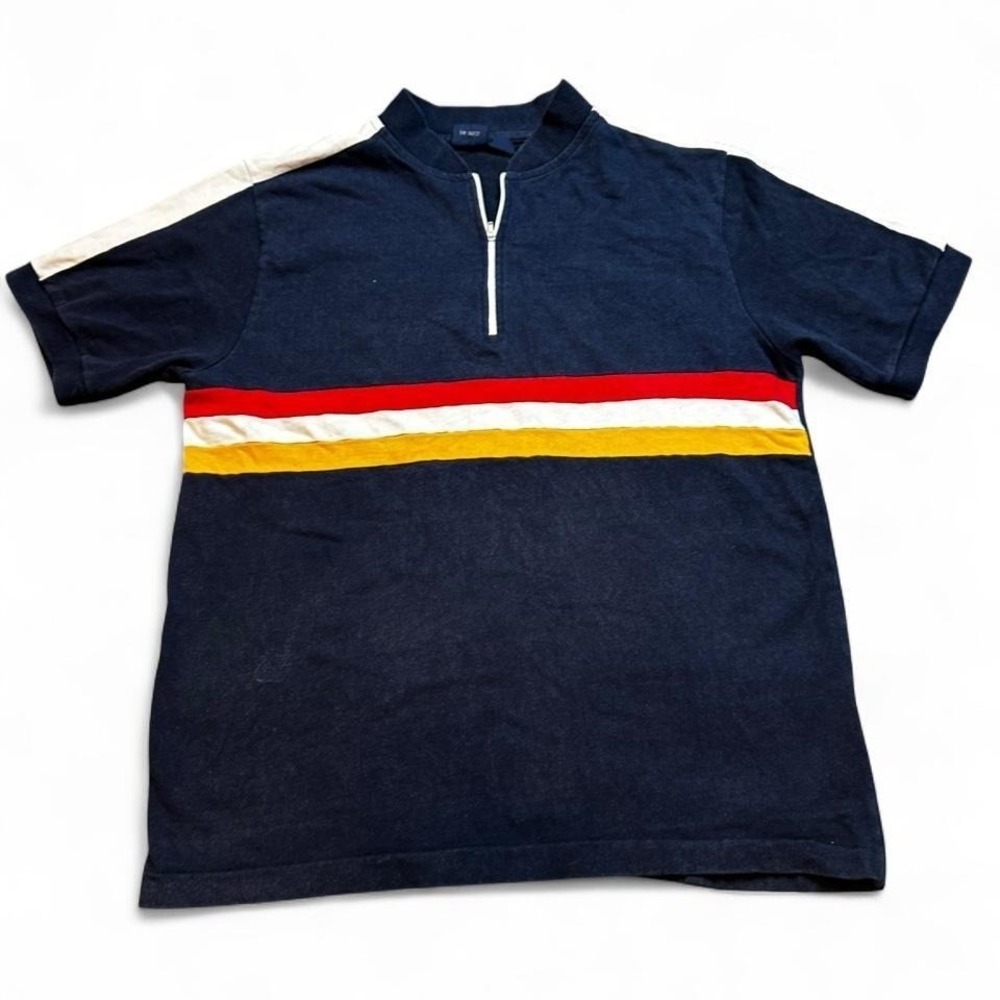 Vintage GANT The Rugger 90s single stitch quarter zip short sleeve shirt large